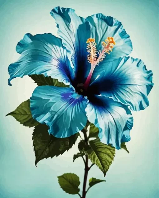 Blue Hawaiian Hibiscus Diamond Painting