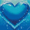 Blue Heart Art Diamond Painting