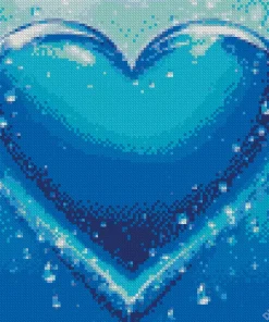 Blue Heart Art Diamond Painting