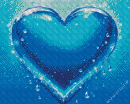 Blue Heart Art Diamond Painting