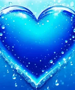 Blue Heart Art Diamond Painting