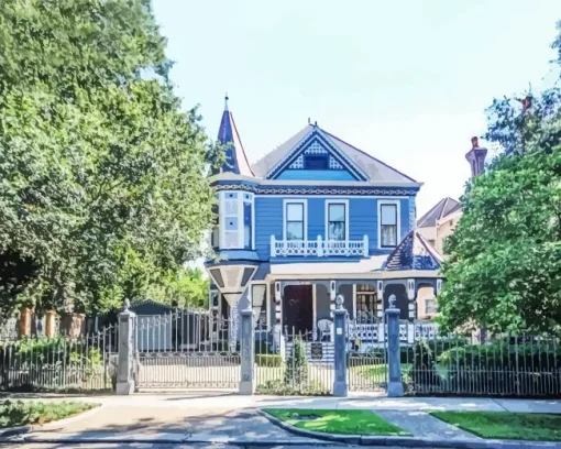 Blue House New Orleans Diamond Painting