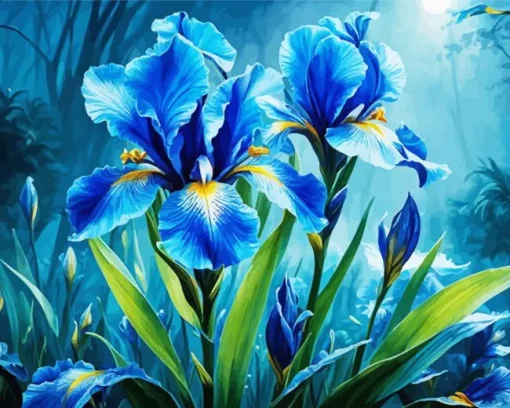 Blue Iris Diamond Painting