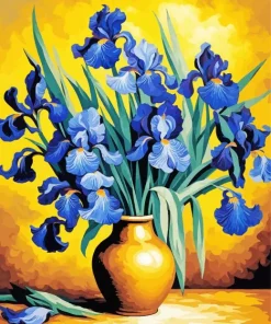 Blue Iris Vase Diamond Painting