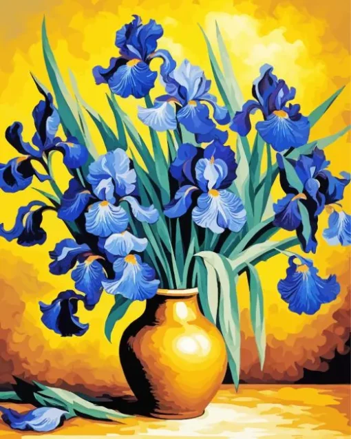 Blue Iris Vase Diamond Painting