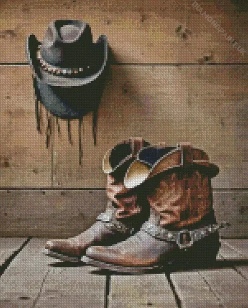 Boots And Cowboy Hat Diamond Painting