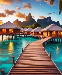 Bora Bora Huts Diamond Painting