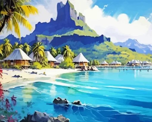 Bora Bora Island Art Diamond Painting