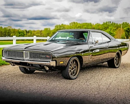 Classic Black 69 Charger Diamond Painting