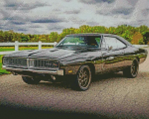 Classic Black 69 Charger Diamond Painting