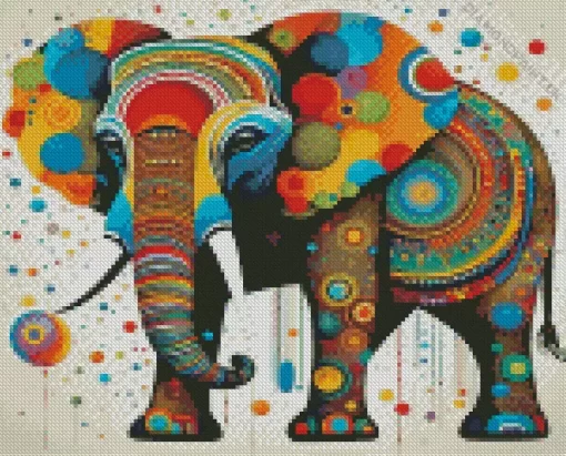 Colorful Elephant Art Diamond Painting