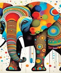 Colorful Elephant Art Diamond Painting