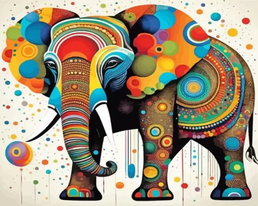 Colorful Elephant Art Diamond Painting