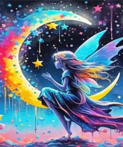 Colorful Fairy Moon Diamond Painting