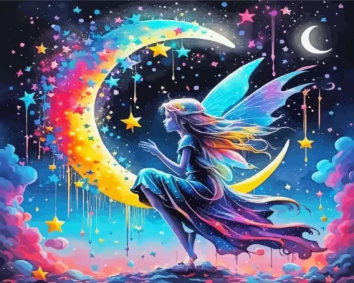 Colorful Fairy Moon Diamond Painting