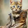 Cute Puss In Boots Art Diamond Painting