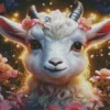 Cute White Goat Diamond Painting