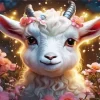 Cute White Goat Diamond Painting