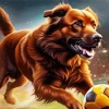 Dog Playing Football Diamond Painting