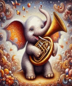 Elephant Tuba Diamond Painting