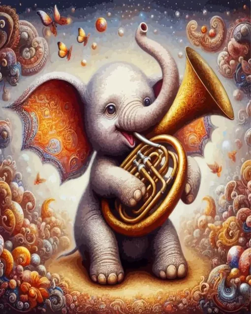 Elephant Tuba Diamond Painting