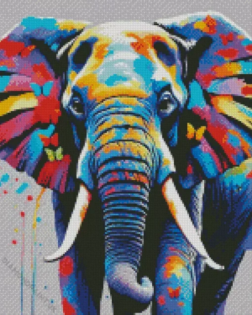 Elephant With Butterfly Diamond Painting