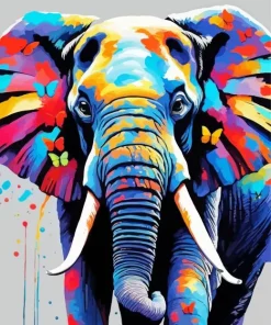 Elephant With Butterfly Diamond Painting