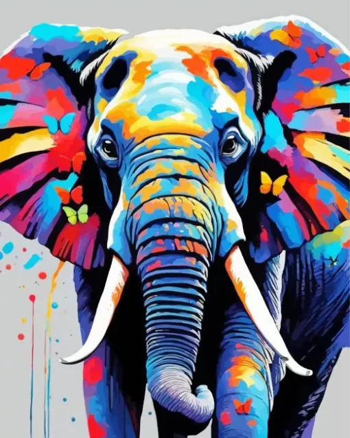 Elephant With Butterfly Diamond Painting