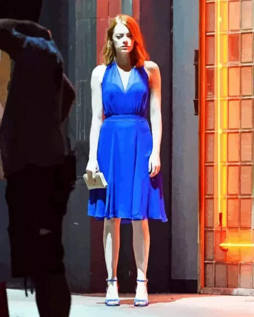 Emma Stone La La Land Blue Dress Diamond Painting