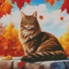 Fallen Leaves Cat Diamond Painting