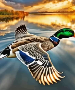 Flying Mallard Duck Diamond Painting