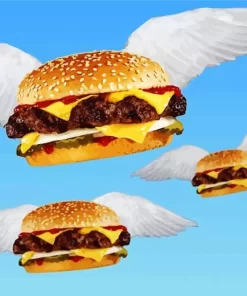 Flying Burgers Diamond Painting