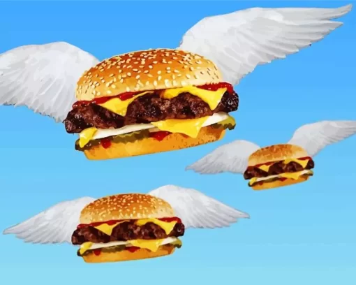 Flying Burgers Diamond Painting