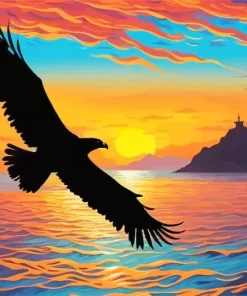 Flying Eagle Silhouette Diamond Painting