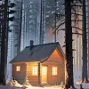 Forest Winter Night Art Diamond Painting