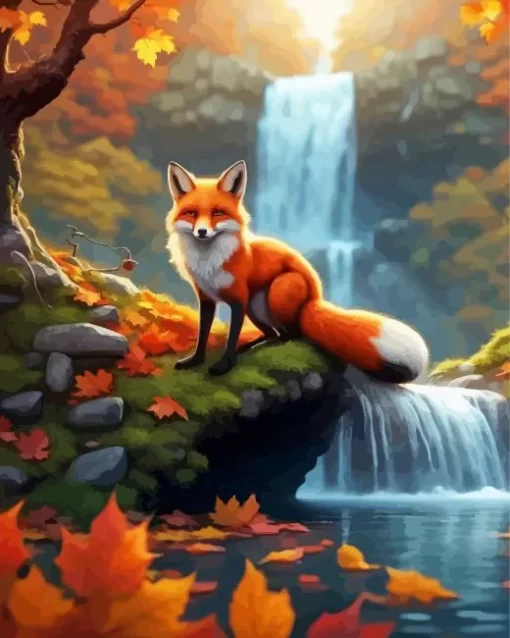 Fox In Fall Diamond Painting