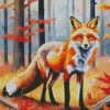 Fox In Fall Art Diamond Painting