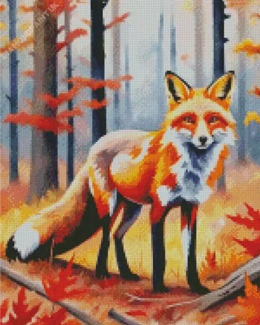 Fox In Fall Art Diamond Painting