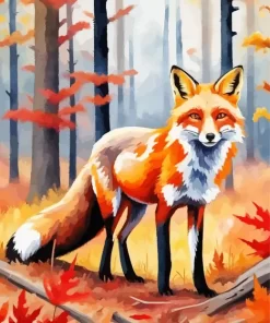 Fox In Fall Art Diamond Painting