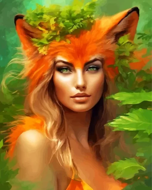 Fox Woman Art Diamond Painting