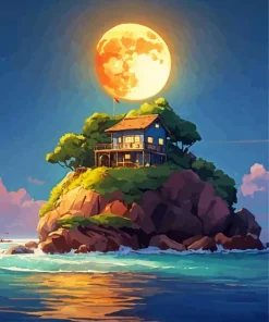 Full Moon Fantasy Island Diamond Painting