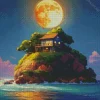 Full Moon Fantasy Island Diamond Painting