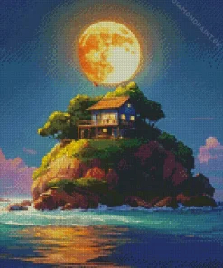 Full Moon Fantasy Island Diamond Painting