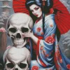 Girl And Skulls Diamond Painting