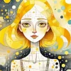 Girl In Yellow Diamond Painting