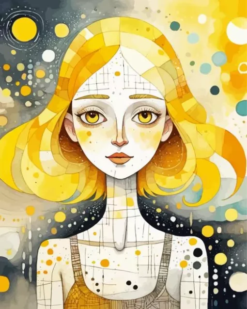 Girl In Yellow Diamond Painting