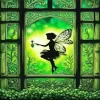 Green Fairy Silhouette Diamond Painting