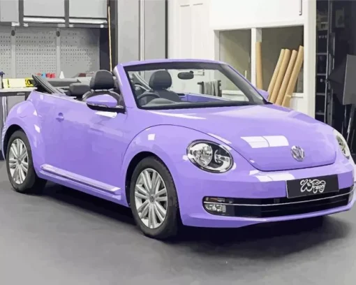 Purple Volkswagen Beetle Diamond Painting