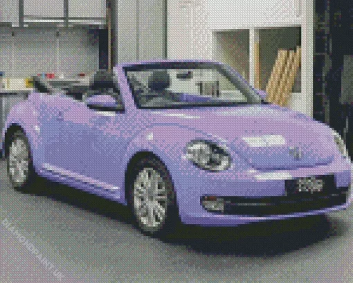 Purple Volkswagen Beetle Diamond Painting