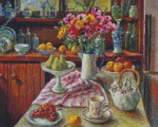 Ranunculus And Pears Olley Diamond Painting